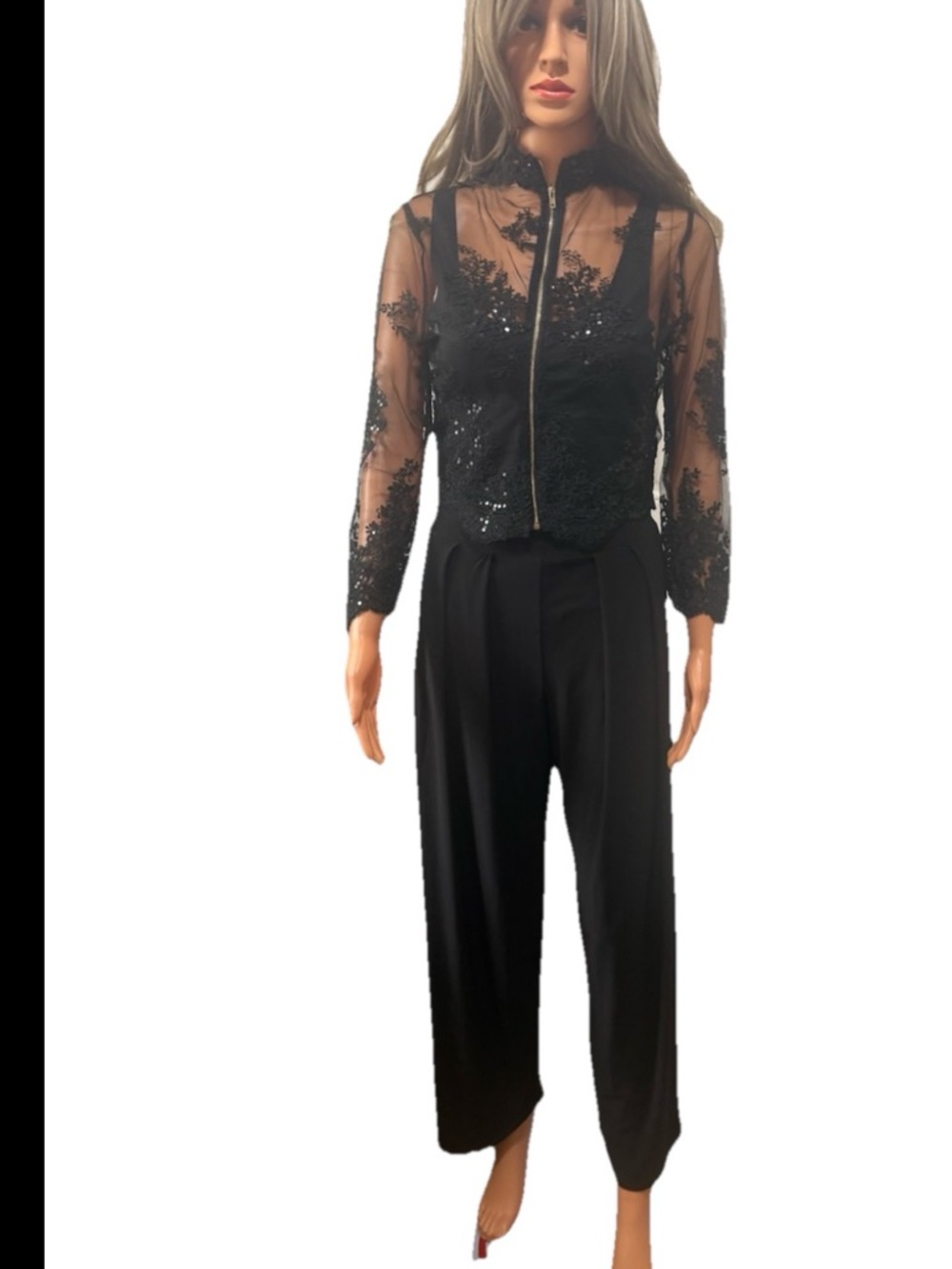 BIA Black Wide Leg Pants Size S High Waist Elegant Culotte